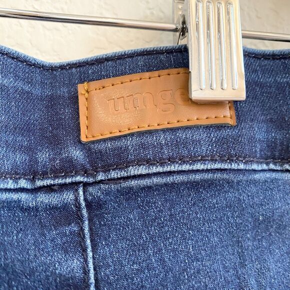 Umgee Women’s Flare Bell Bottom High Rise‎ Dark Blue Raw Hem  Women’s Jeans SZ 7 - Picture 10 of 12